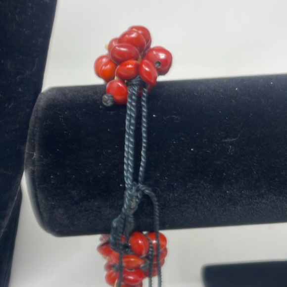 COOKIE LEE Matching Red Necklace and Bracelet and 1 Various Beaded Necklace - Picture 4 of 8